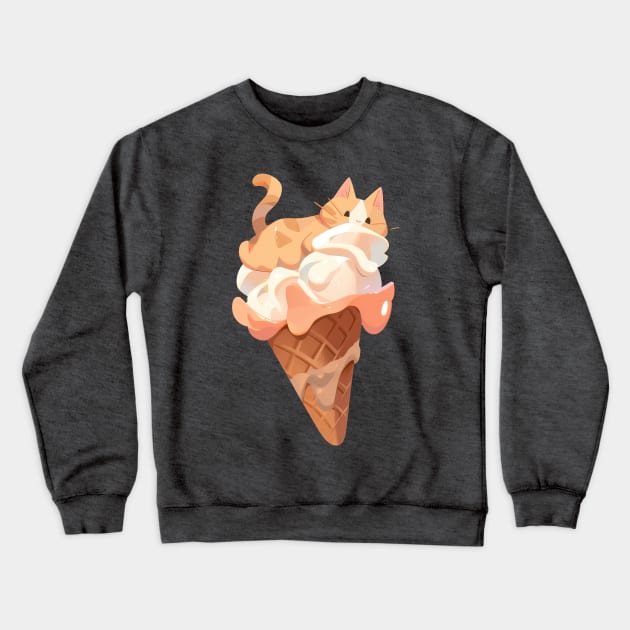 Ice cream kitty cat salted caramel Crewneck Sweatshirt by Sara-Design2